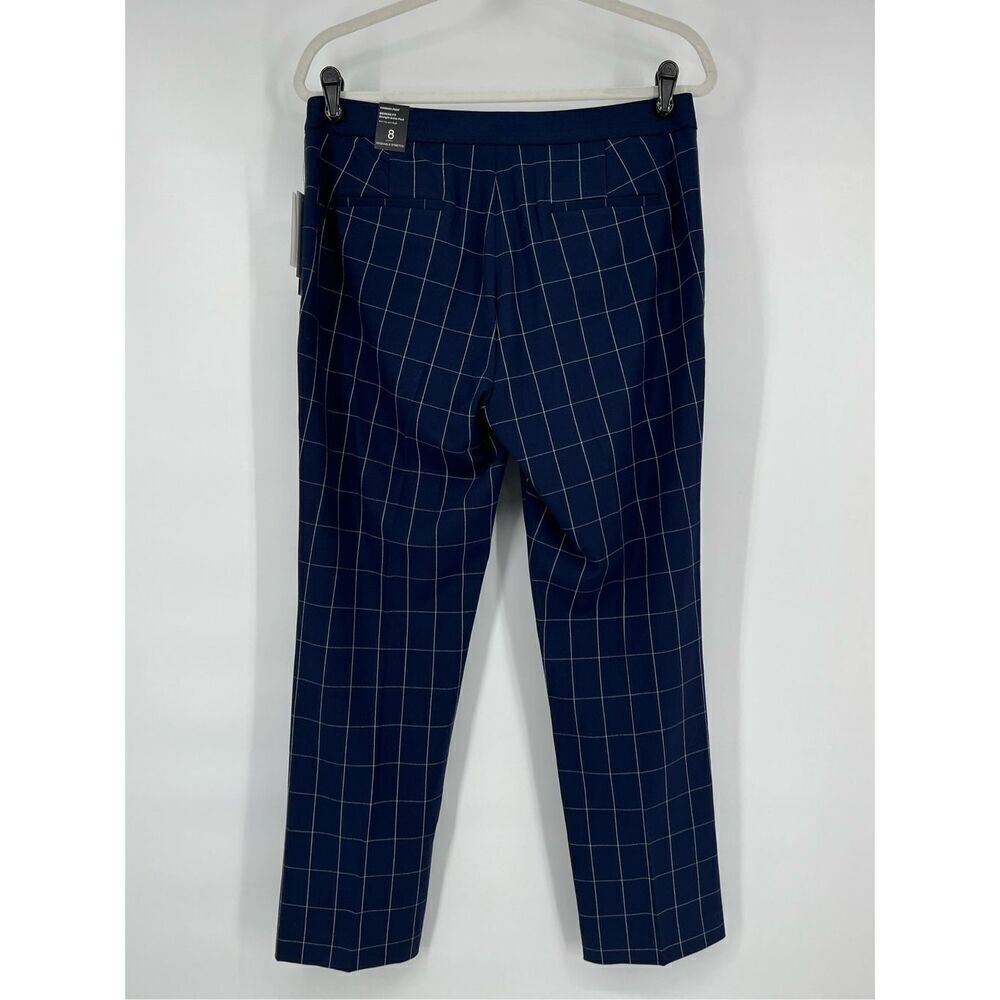 NEW Amanda & Chelsea Hannah Windowpane Modern Fit Straight SplitHem Pant Size 8 - Picture 2 of 9